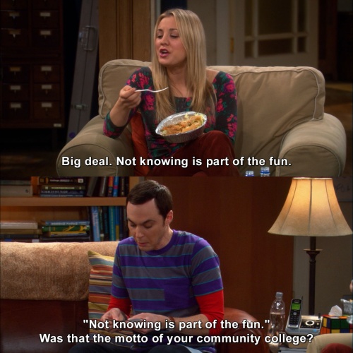 The Big Bang Theory - Not knowing is part of the fun