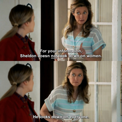 Young Sheldon - Sheldon doesn’t look down on women