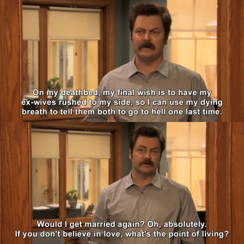 Parks and Recreation - Would I get married again?