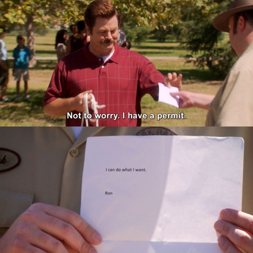 Parks and Recreation - I have a permit.