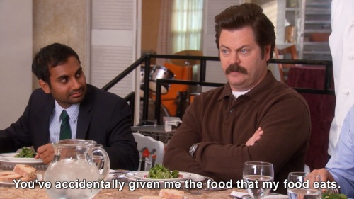 Parks and Recreation - Ron and food.