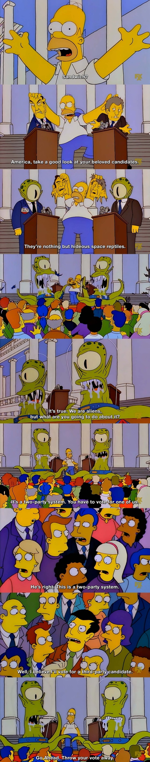 The Simpsons - This is a two-party system