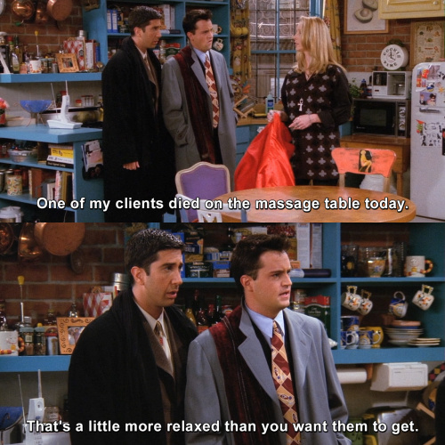 Friends - Chandler over the top