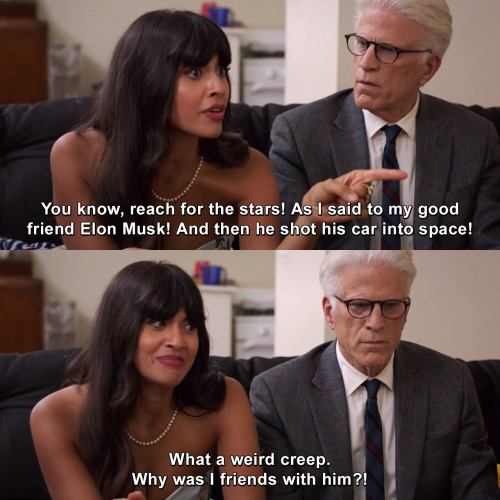 The Good Place - And then he shot his car into space!