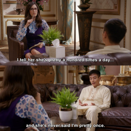 The Good Place - I tell her she's pretty a hundred times a day