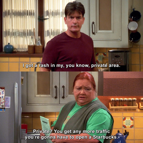 Two and a Half Men - Berta is not holding back