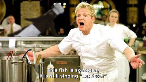 Hells Kitchen - This fish is so Frozen that it is still singing 