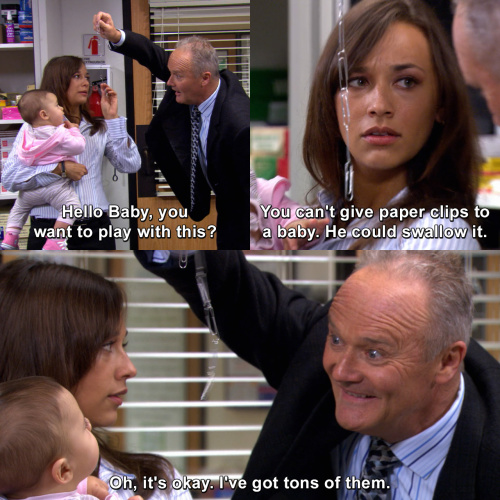 The Office - You can't give paper clips to a baby.