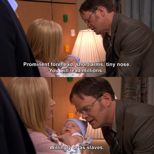 The Office - Prominent forehead, short arms