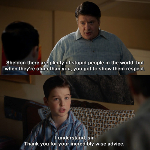 Young Sheldon - I know what you did there.