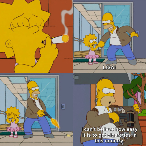 The Simpsons - Lisa smoking