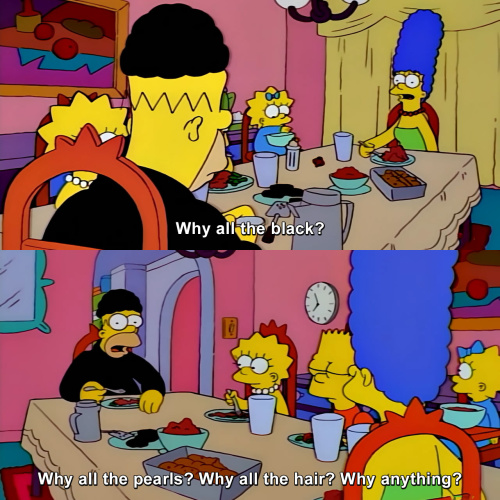 The Simpsons - Why all the black?