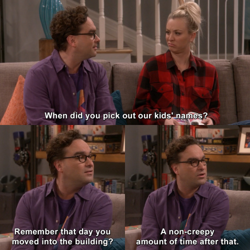 The Big Bang Theory - When did you pick out our kids' names?