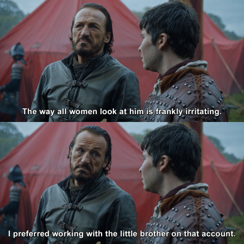 Game of Thrones - Bronn being Annoyed by Jaime's Good Looks