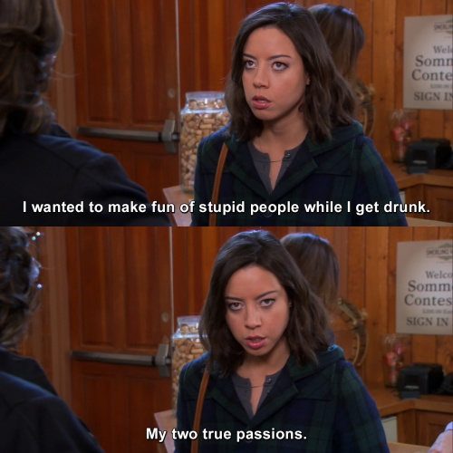 Parks and Recreation - I wanted to make fun of stupid people while I get drunk.