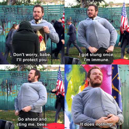 Parks and Recreation - Don't worry, babe, I'll protect you.