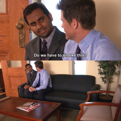 Parks and Recreation - Do we have to sit like this?