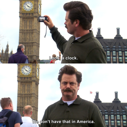 Parks and Recreation - Look, a clock.