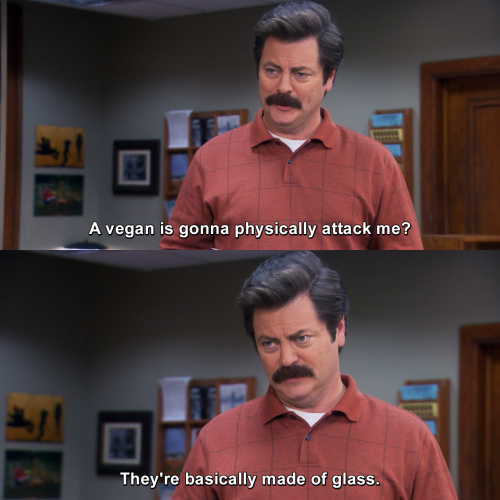 Parks and Recreation - A vegan is gonna physically attack me?