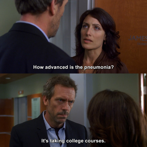 House MD - How advanced is the pneumonia?