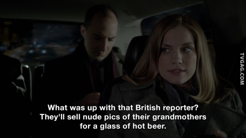 Veep - What was up with that British reporter? 